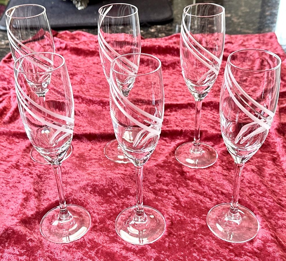 Cristal D’Arques Farandole Champagne Flutes - Set of 6 Vintage