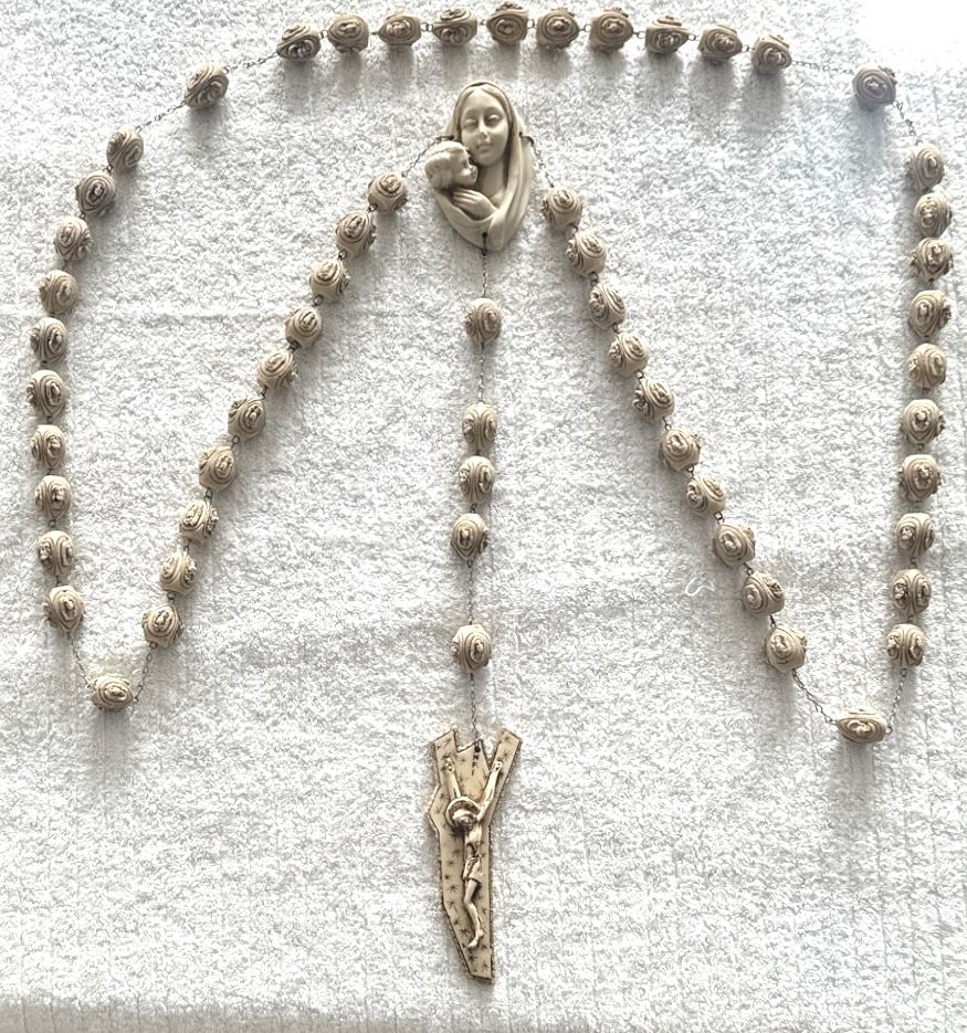 Vintage Wall Rosary - Virgin Mary & Jesus - Made in Italy