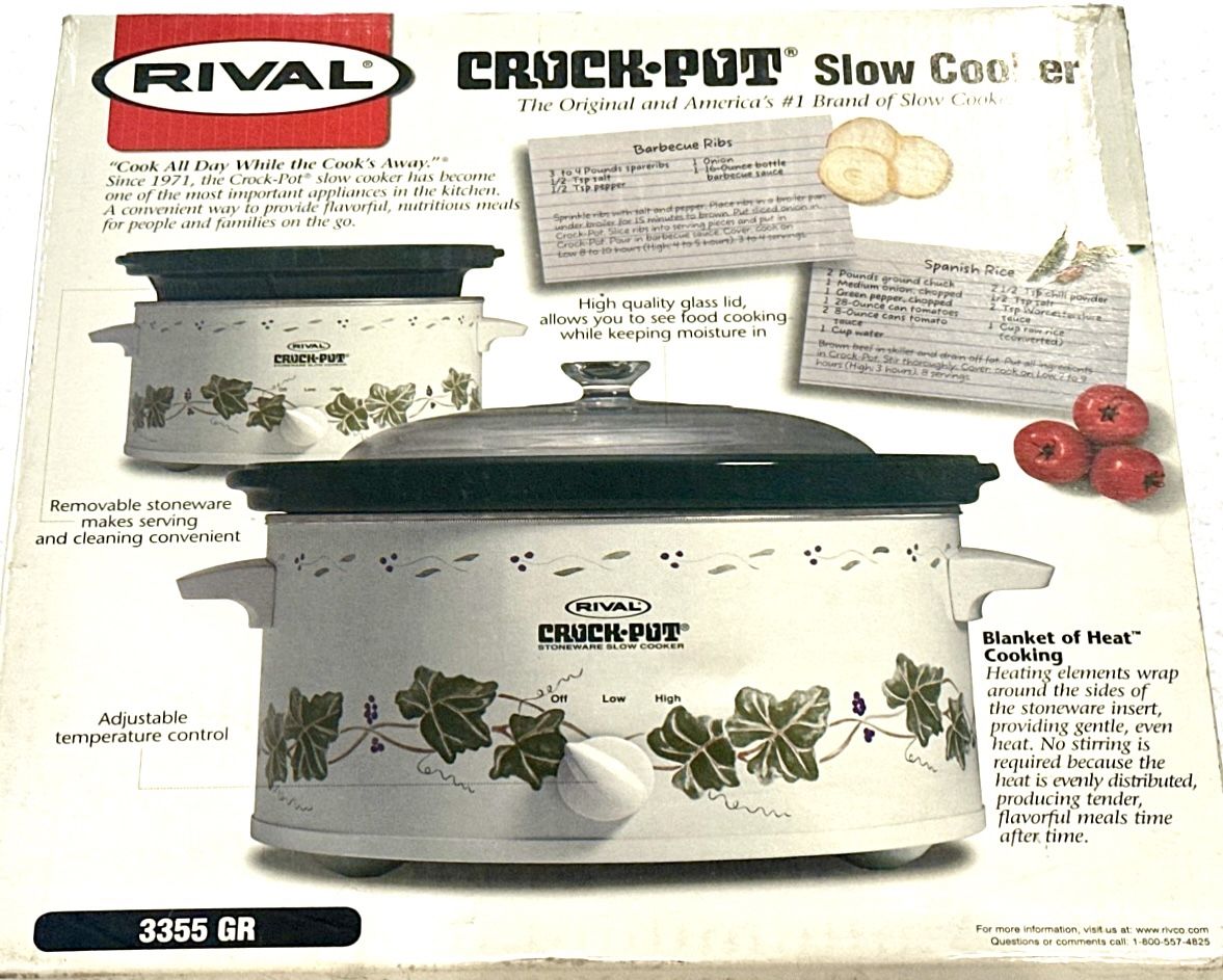 Rival 5 Quart Crock Pot Slow Cooker - Vintage - New in Box - photo 3