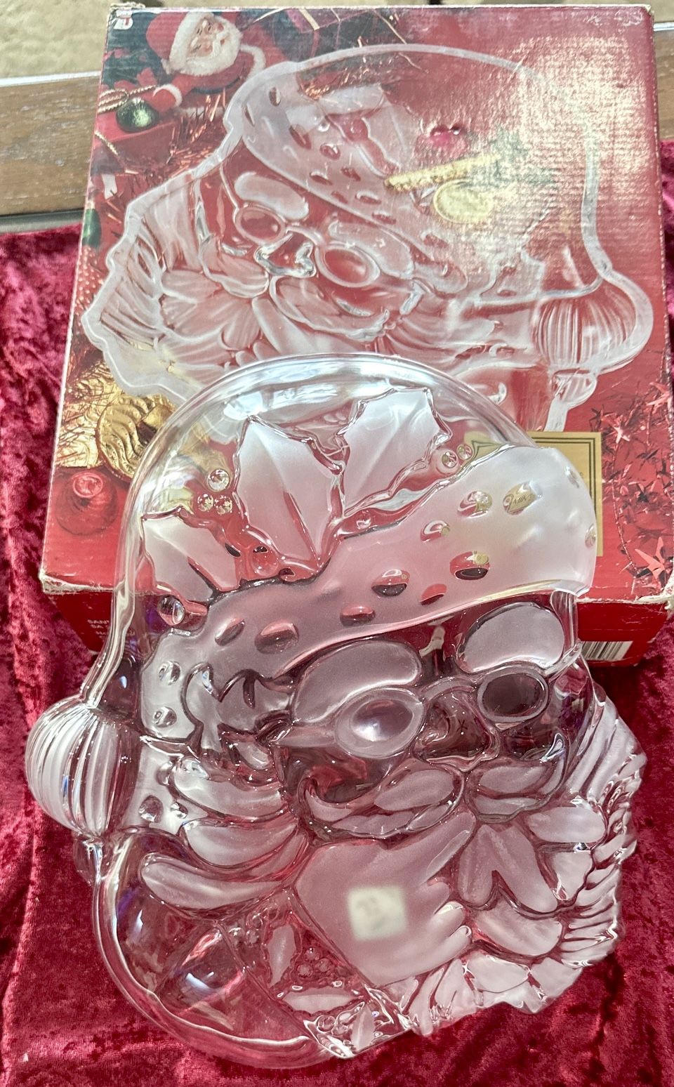 Mikasa Santa Hostess Server - Frosted Glass - 11" - New