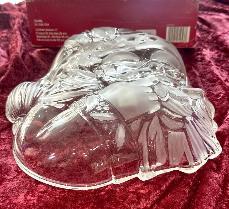 Mikasa Santa Hostess Server - Frosted Glass - 11" - New - photo 3