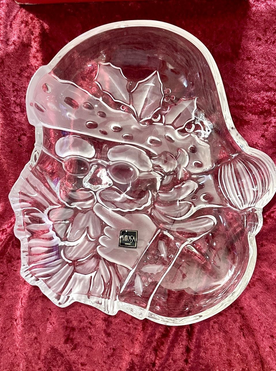 Mikasa Santa Hostess Server - Frosted Glass - 11" - New - photo 4