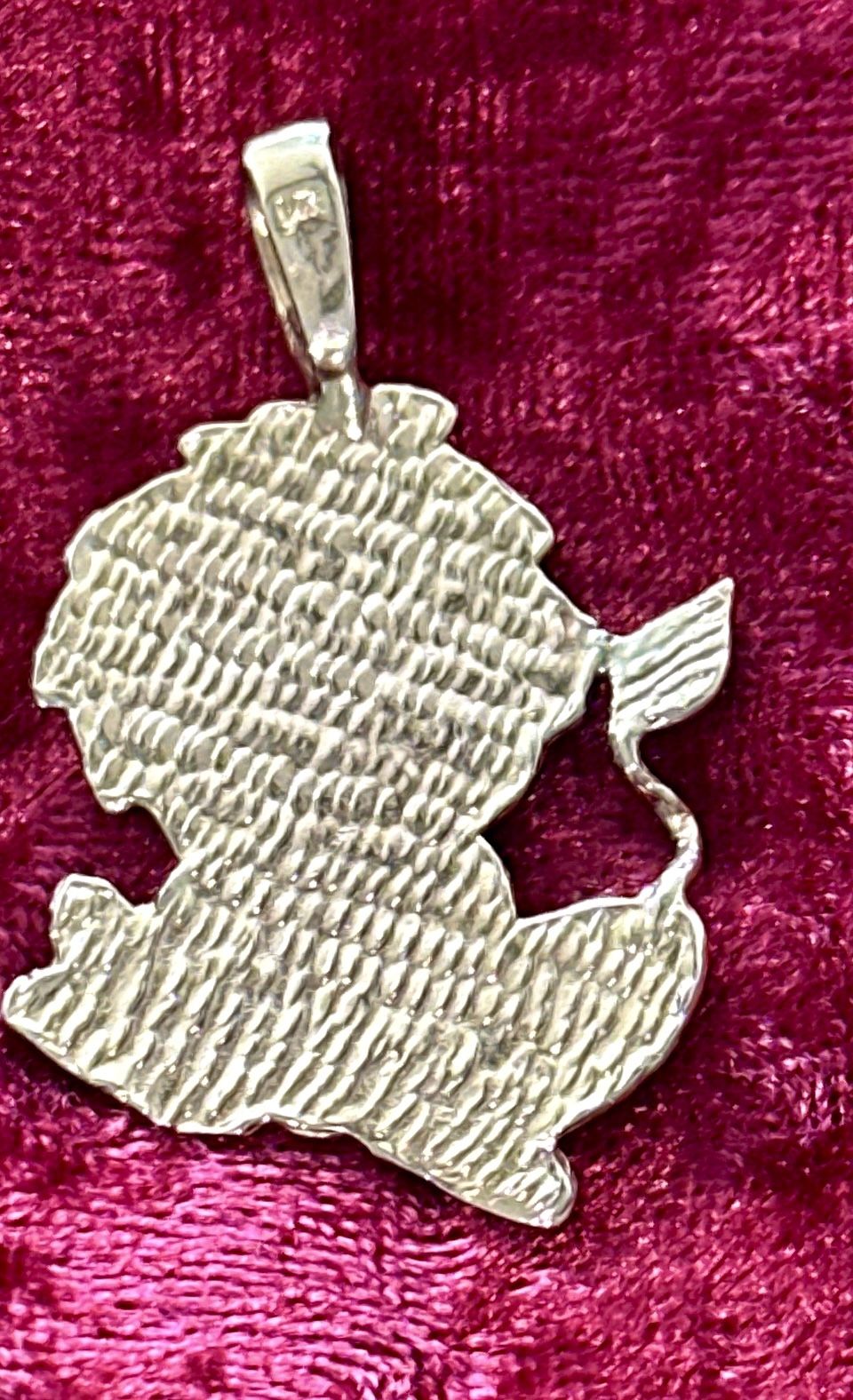 14K Solid Yellow Gold Lion Pendant - Diamond Cut - Large - photo 2