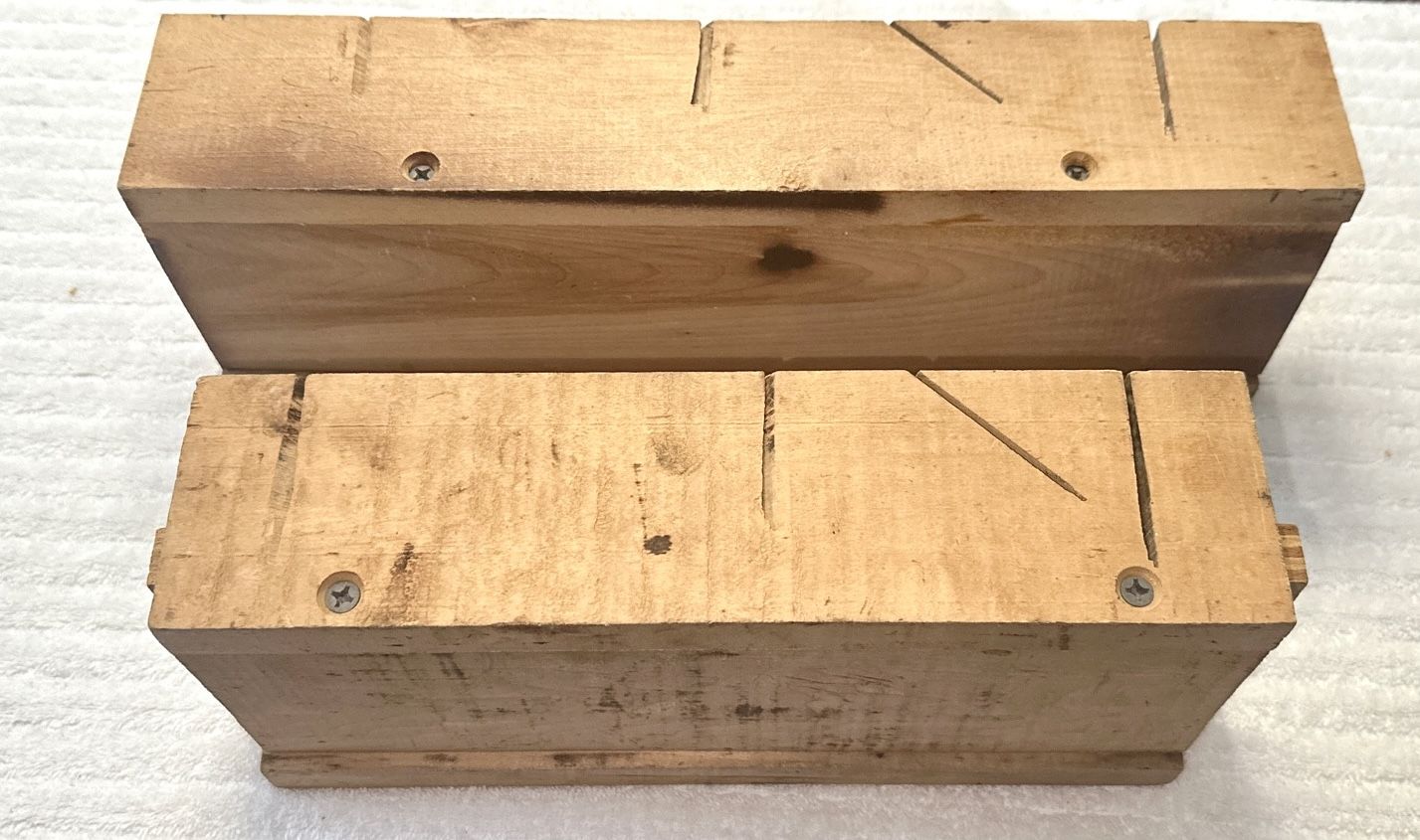 Hemp Wooden Mitre Boxes - Set of 2 - Vintage Hardwood - photo 4