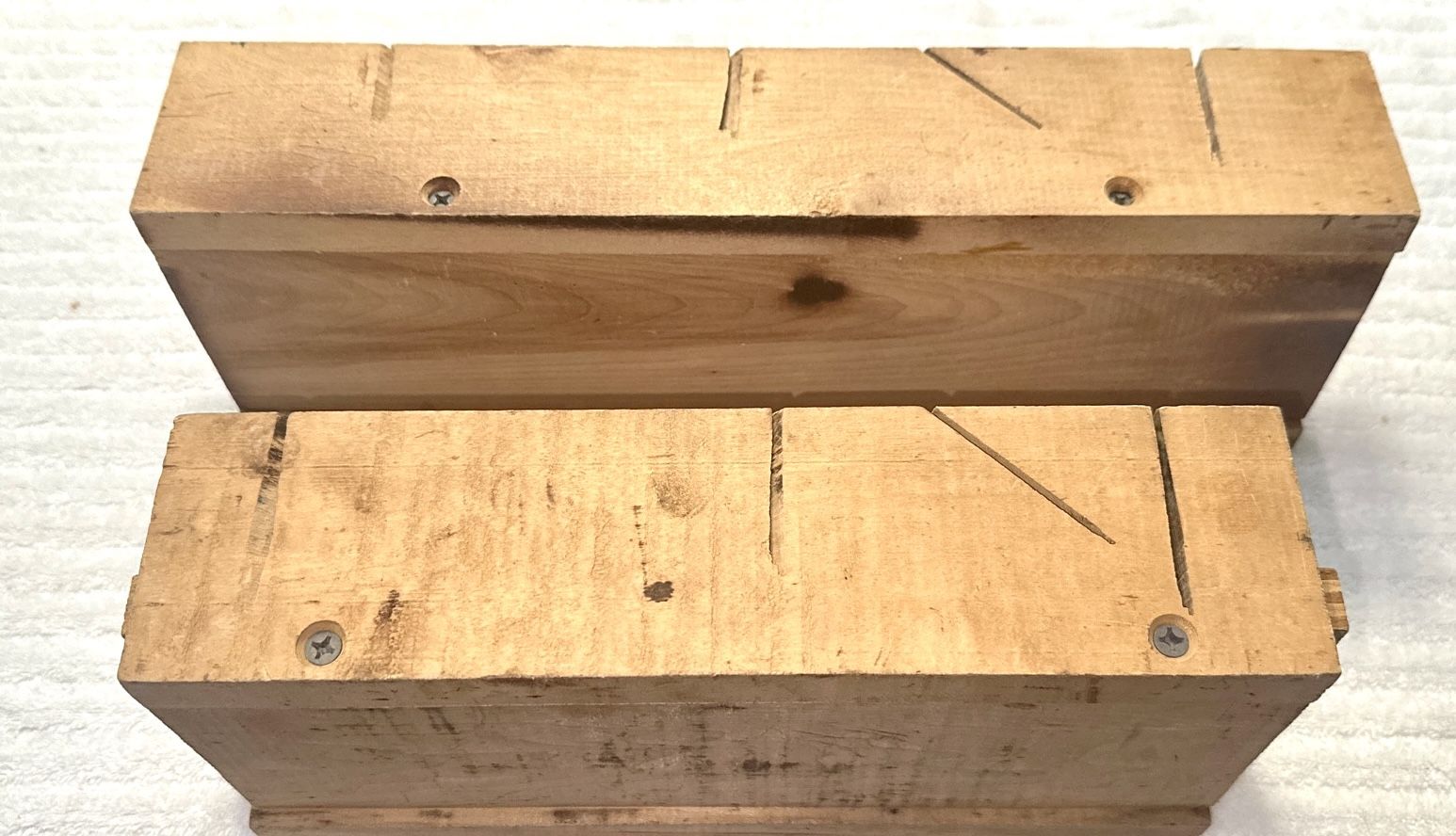 Hemp Wooden Mitre Boxes - Set of 2 - Vintage Hardwood - photo 5