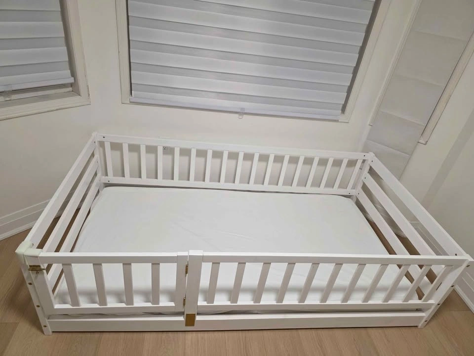 White Wooden Toddler Bed Frame - Montessori Floor Bed - photo 2