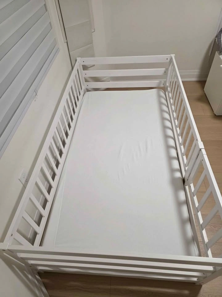 White Wooden Toddler Bed Frame - Montessori Floor Bed - photo 3