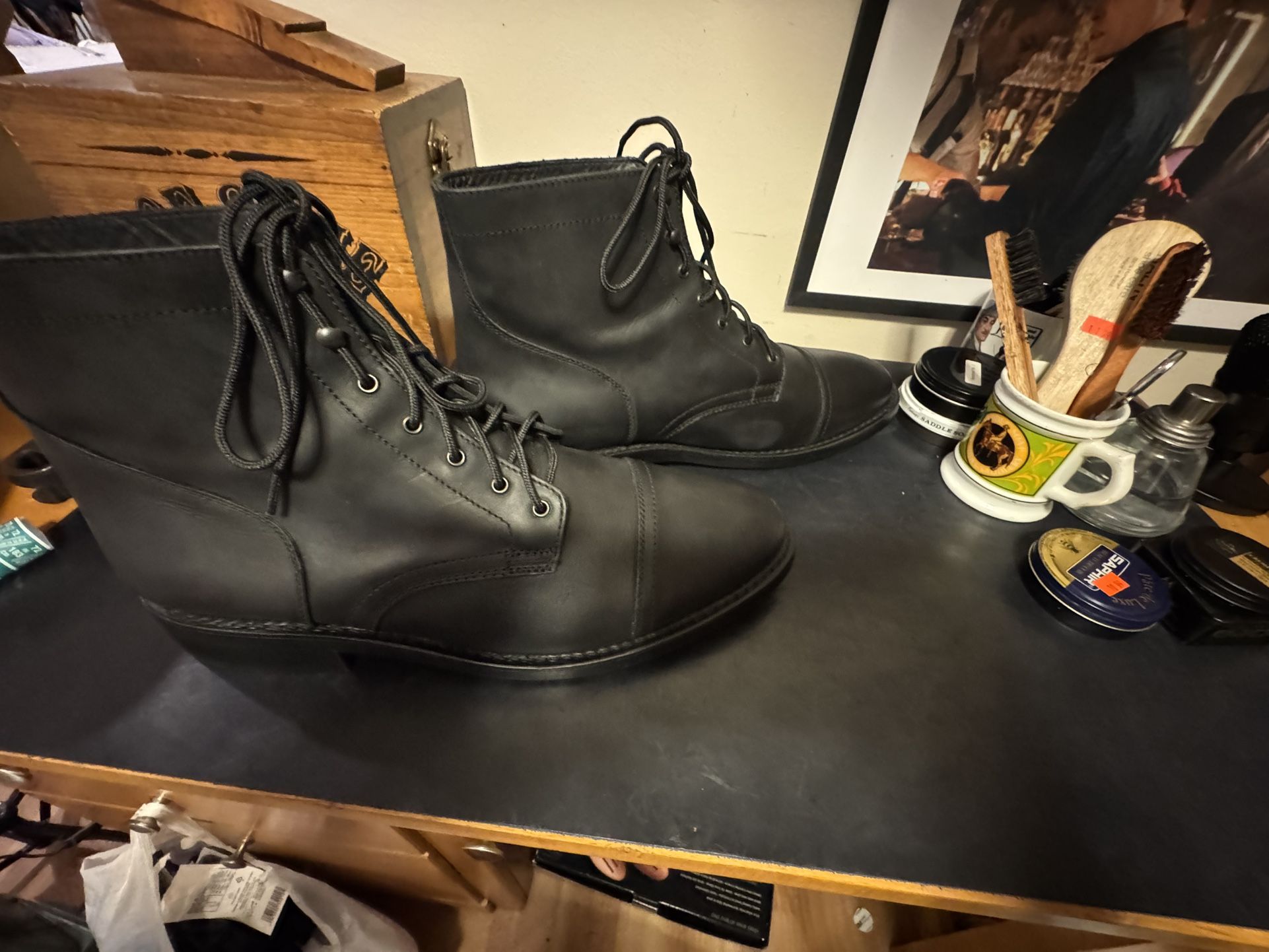 Men’s Boots Size 16. Thursday Boots “Captain” – Black Leather - photo 4