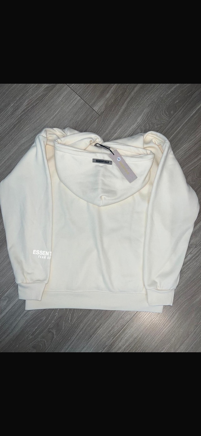 Brand New Essentials Fear of God Cream Hoodie Size L - photo 2