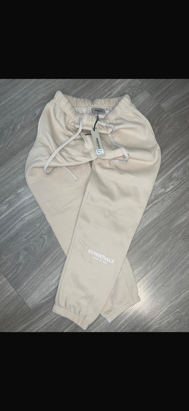 Brand New Essentials Fear of God Cream Pants Size L - photo 2