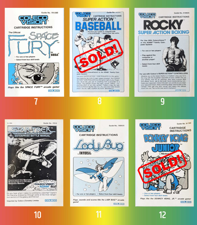 Colecovision Original Game Manuals - photo 2
