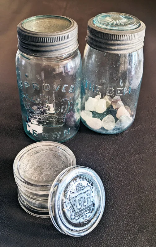 Crown - Vintage Glass Canning Jar Lid - Lot of 6 thumbnail