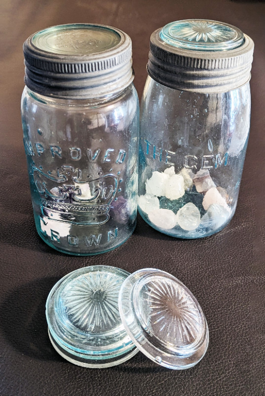 Dominion - Vintage Glass Canning Jar Lids - Lot of 3