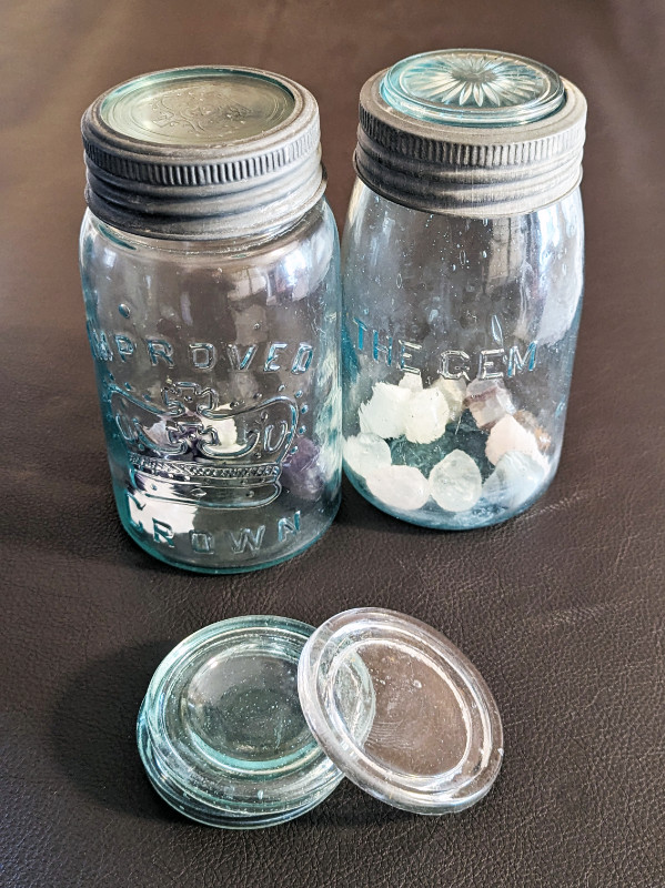 Vintage Glass Canning Jar Lids - Unmarked - Lot of 3