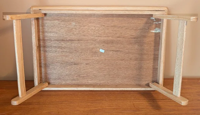 Wood Breakfast Bed Tray with Handle Foldable Legs image indicator(2)