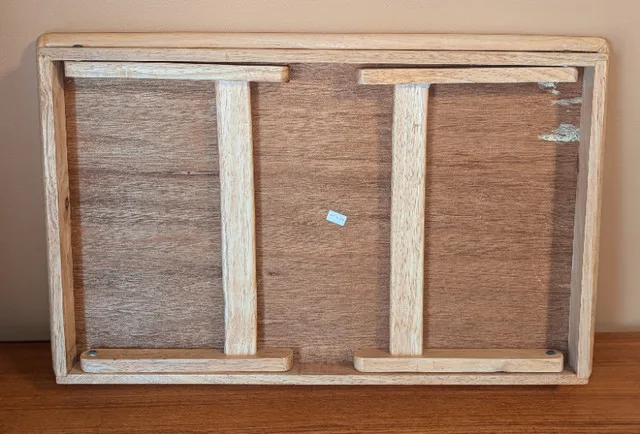 Wood Breakfast Bed Tray with Handle Foldable Legs image indicator(3)