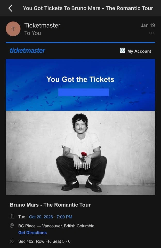 Bruno Mars Oct 20th (2 tickets) - photo 3