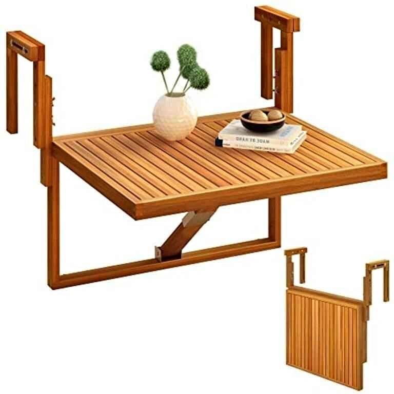 Wooden Folding Balcony Railing Table