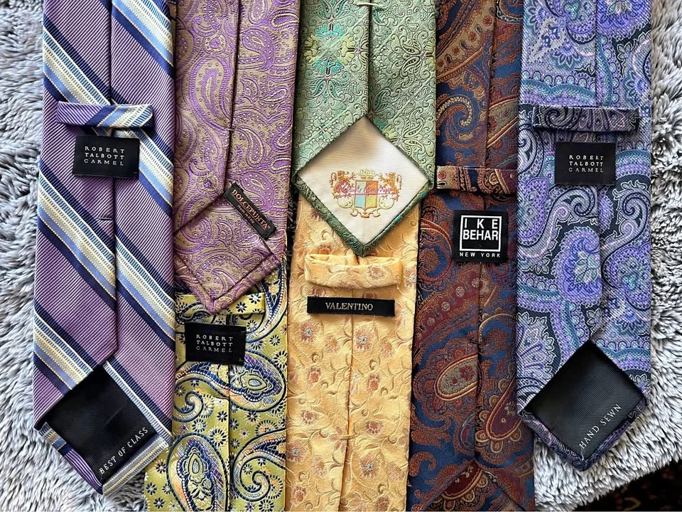 90s Vintage Designer Silk Ties (Valentino, Robert Graham, etc.)