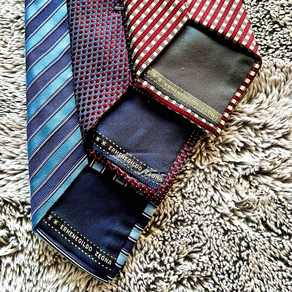 90s Vintage Men’s Ermenegildo Zegna Silk Ties - Immaculate