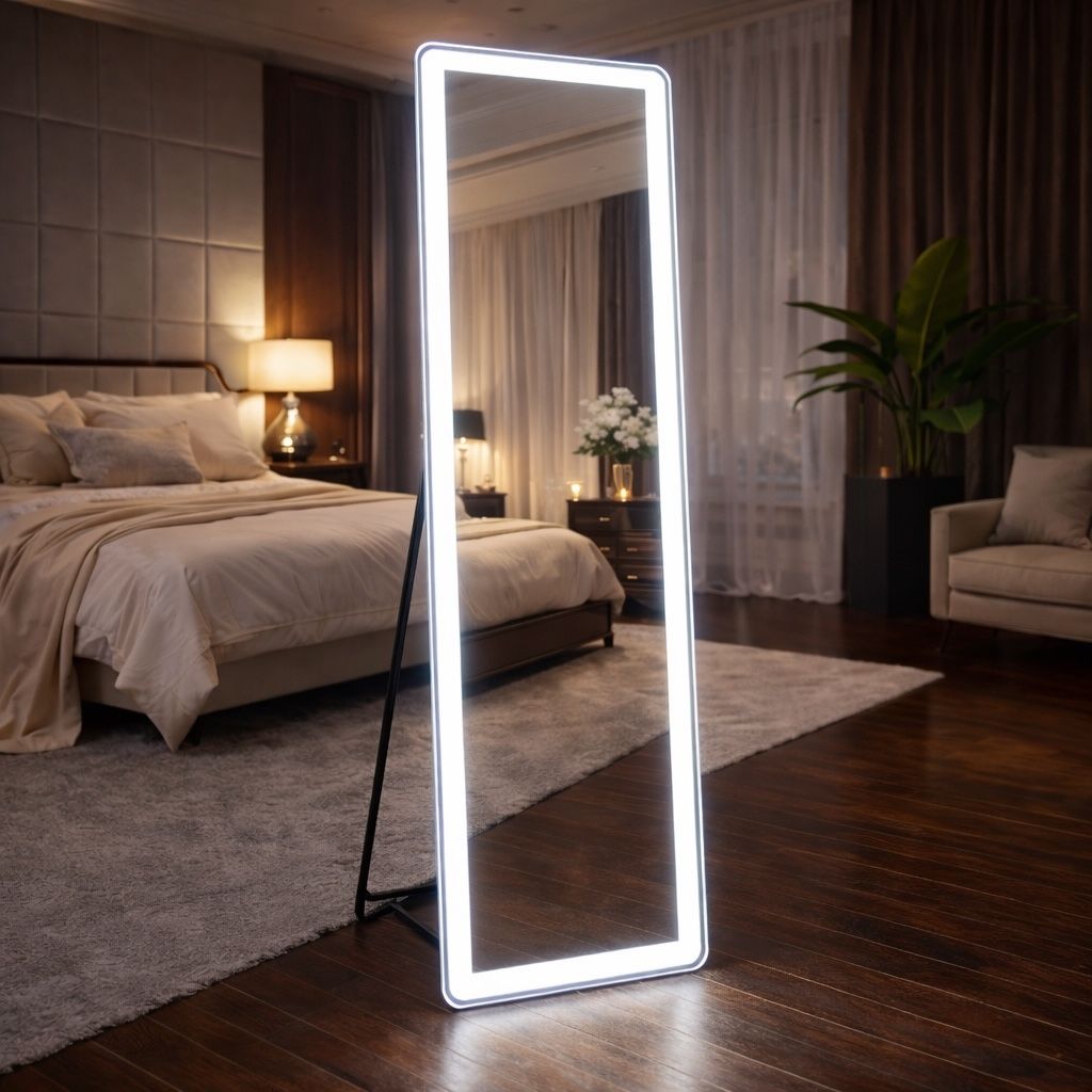 LED Full Length Mirror 64” x 21” with Lights