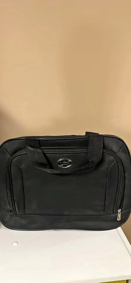 Black Travel Bag with Small Pouch