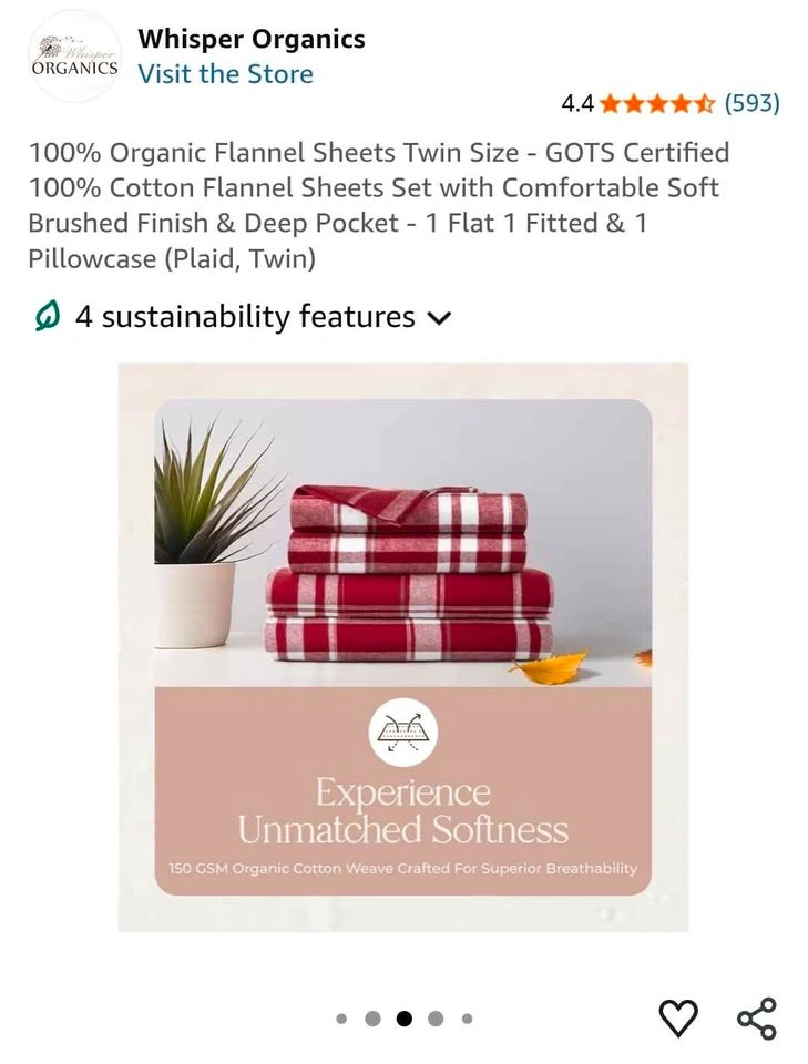 Organic Cotton Flannel Sheet Set (Twin) | Brand New - photo 3