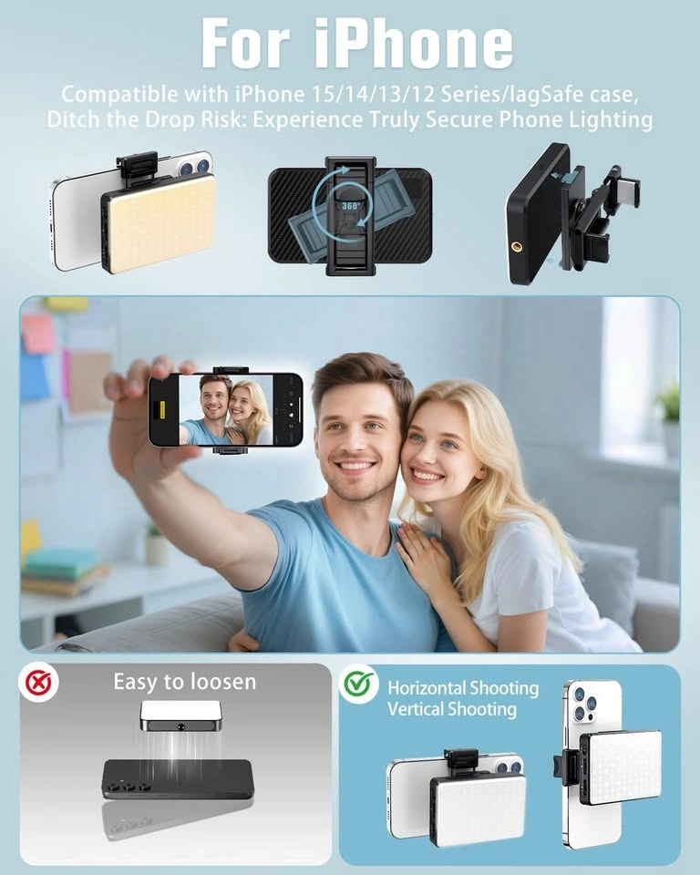 Portable Bi-color LED Video Light for Phone Camera Laptop - photo 4