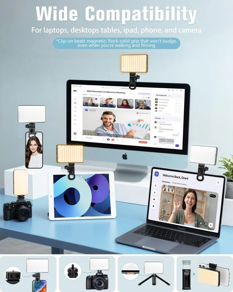 Portable Bi-color LED Video Light for Phone Camera Laptop - photo 5