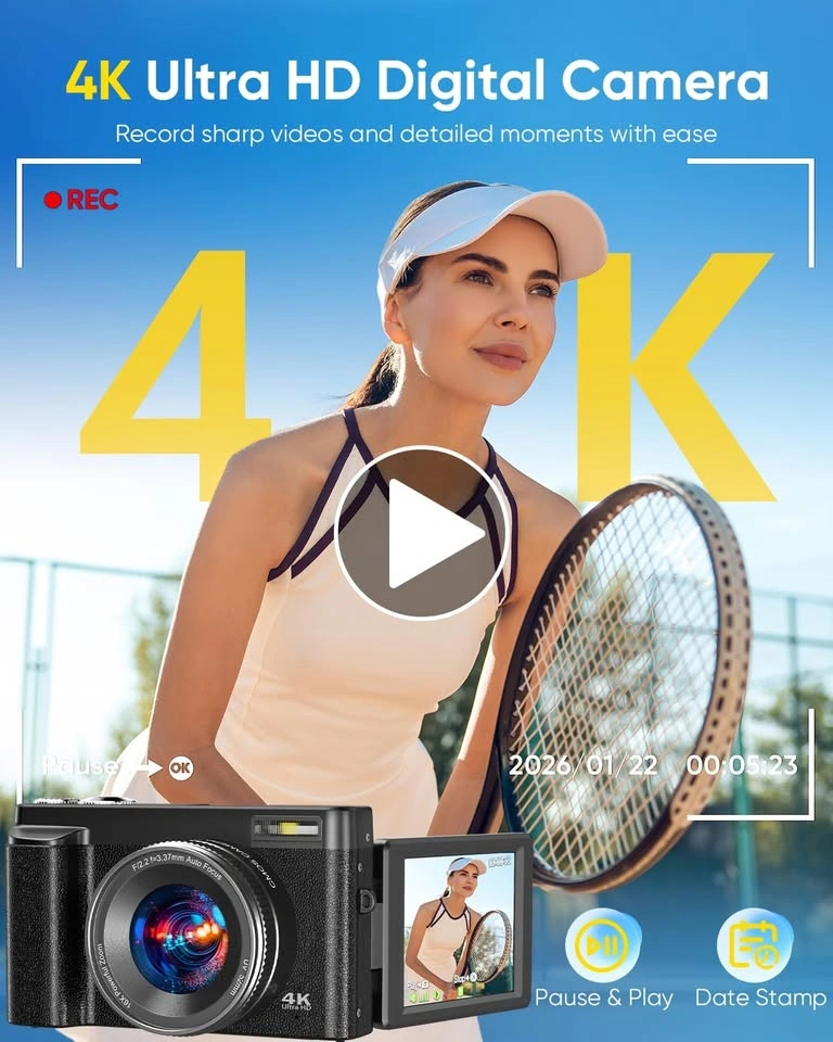 4K Vlogging Camera with WiFi & 180° Flip Screen - photo 2