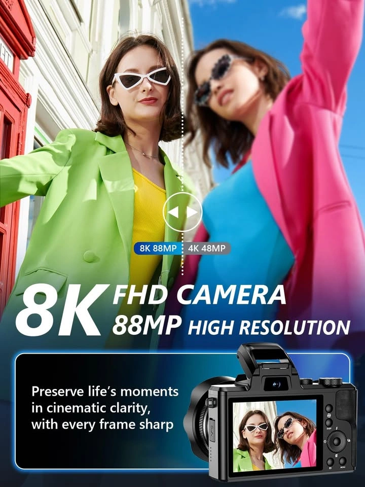 8K Digital Camera, 88MP WiFi Cameras, 3.2" Touchscreen, 16X Zoom - photo 2