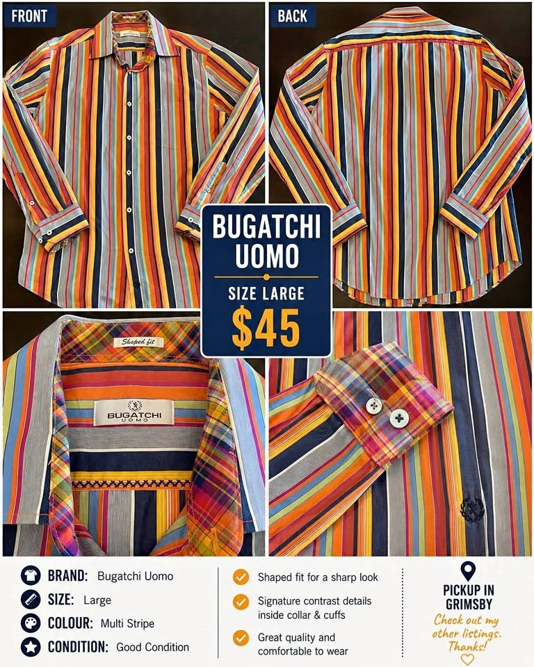 Bugatchi Uomo Button Up Shirt - Large