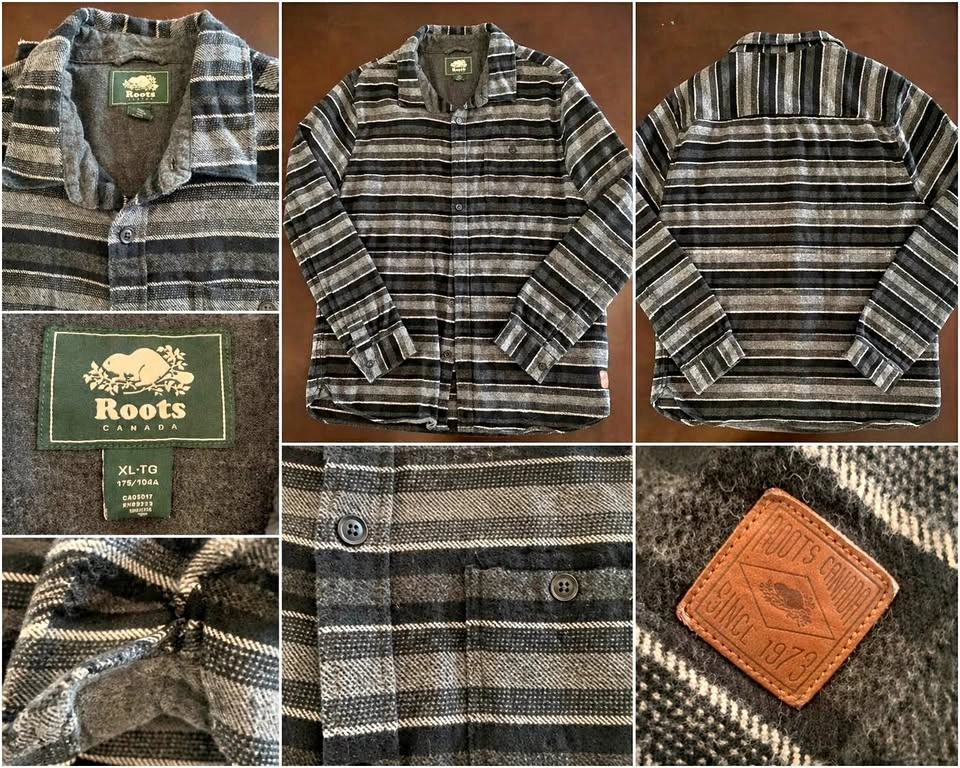 Roots Canada Flannel Button Up XL