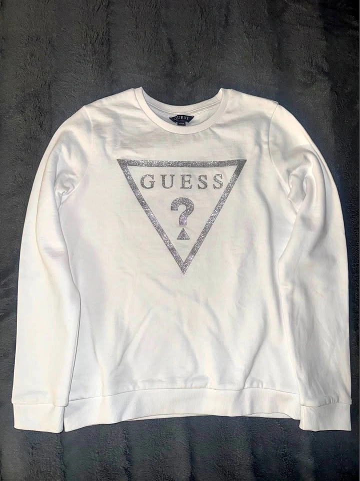 White Guess Long Sleeve Size 12 Youth