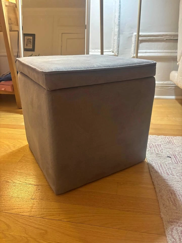Grey Storage Ottoman