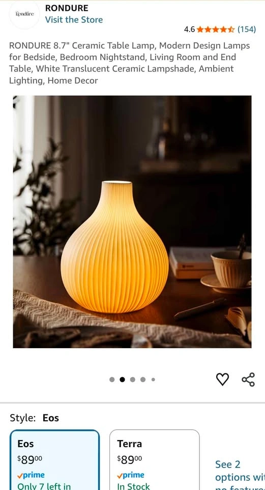 Modern Ceramic Table Lamp (Bulb Included) | Brand New Open Box - photo 2