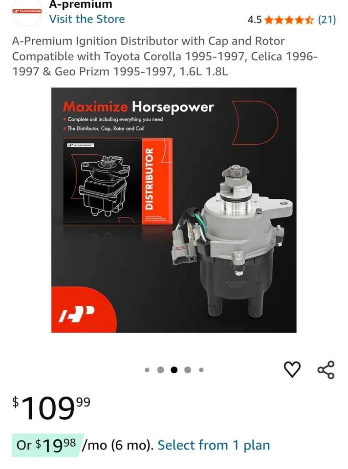 Ignition Distributor w/ Cap & Rotor | Toyota/Geo | New - photo 2