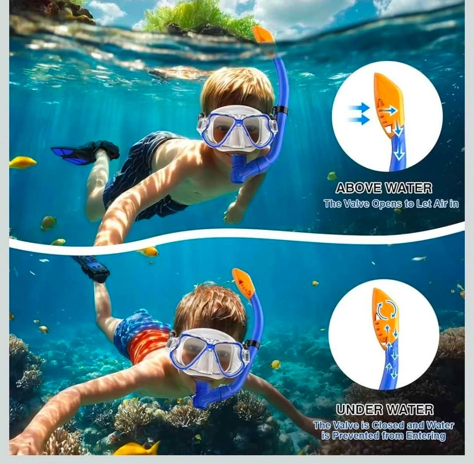 Kids Snorkel Set Blue (Mask + Snorkel + Fins) | Brand New | $30 - photo 4