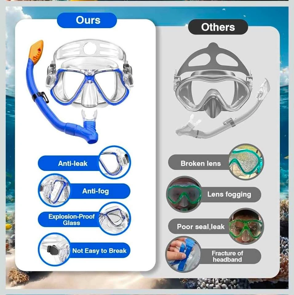 Kids Snorkel Set Blue (Mask + Snorkel + Fins) | Brand New | $30 - photo 5
