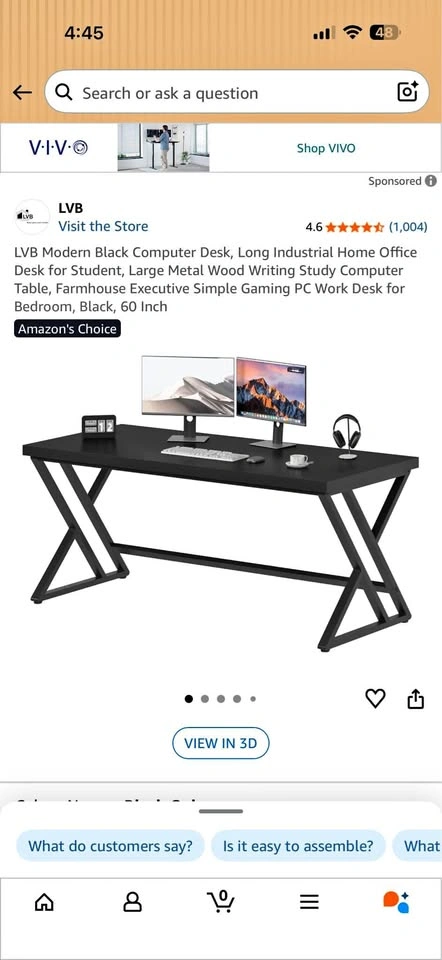LVB Black Computer Desk
