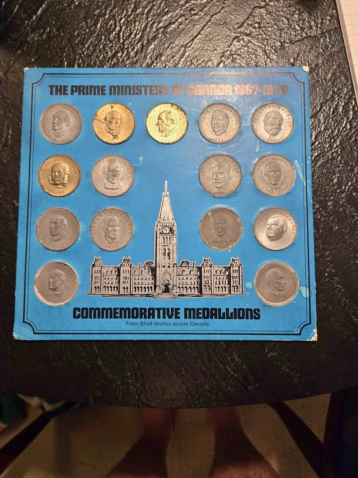 Vintage Canadian Prime Ministers Medallion Set (1867-1970)