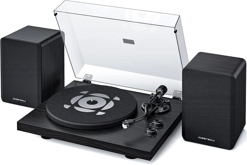 Qlearsoul S1 Vinyl Record Player w/ Stereo Speakers