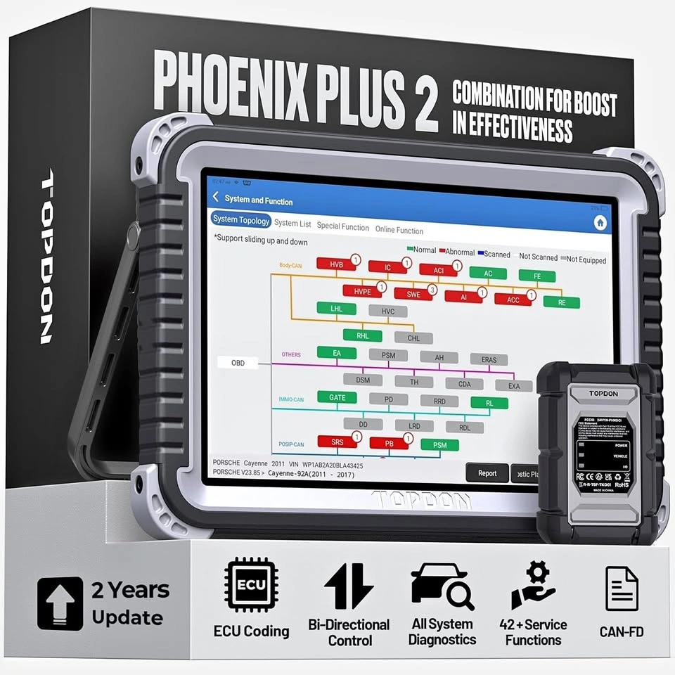 TOPDON Phoenix Plus Scanner V2.0, Bidirectional Scan Tool, ECU C