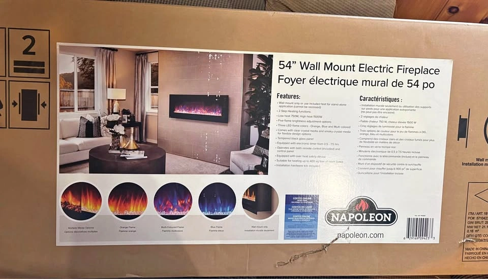 Wall mount fireplace BNIB