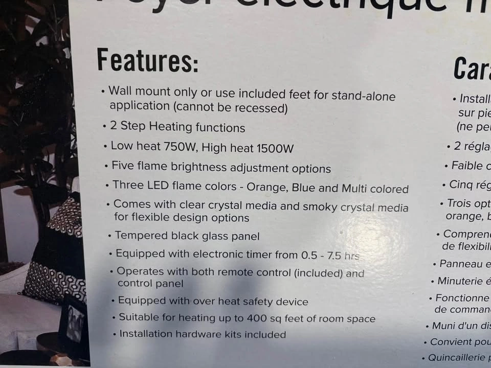 Wall mount fireplace BNIB - photo 4