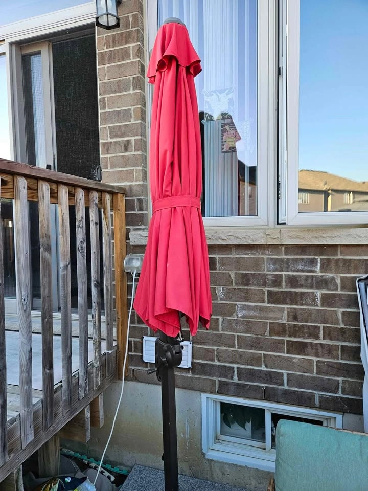 Patio Umbrella and stone stand
