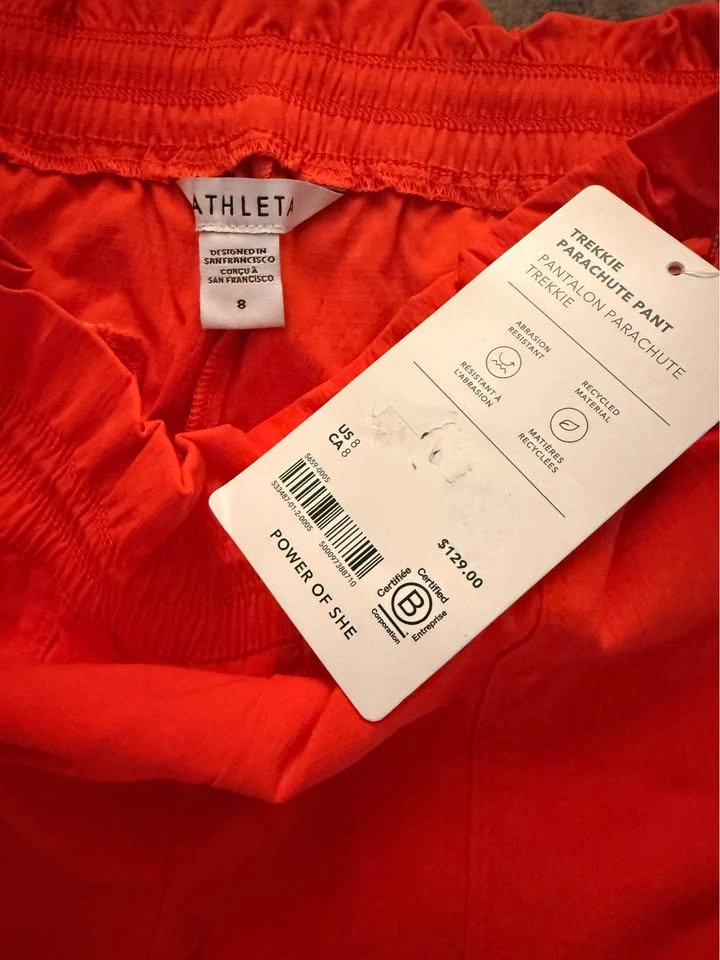 Athleta Red Parachute Trekkie Pants Size 8 - photo 2