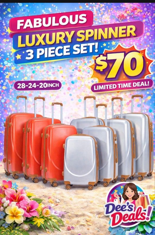 Luxury 3 Piece Spinner Luggage Sets