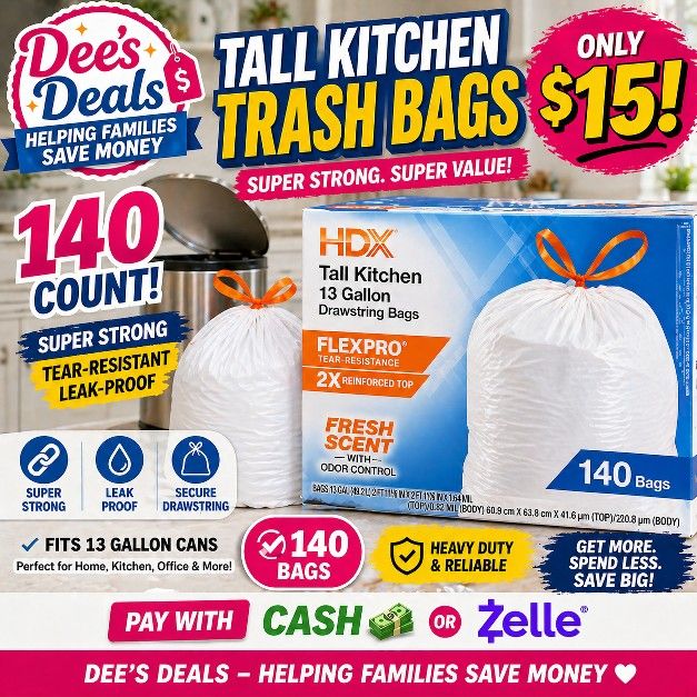 13 Gallon Bags 140 Count Only $15!