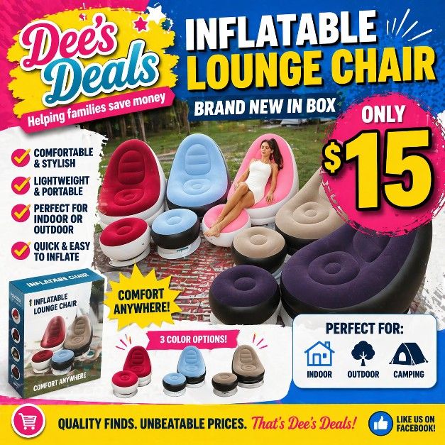 Inflatable Lounge Chair BRAND NEW IN BOX ONLY $15